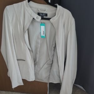 Mo-Ka Women's Cream Leather Jacket